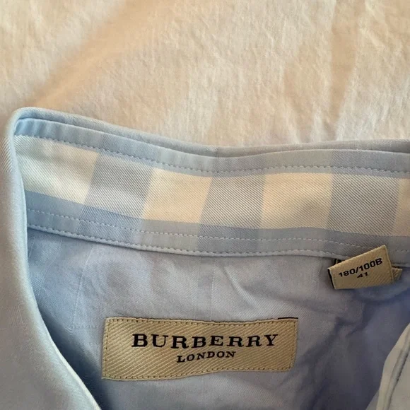 Burberry Light Blue Men's Dress Shirt - Picture 3 of 4